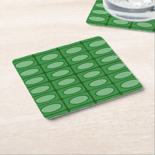 Green alligator skin pattern square paper coaster