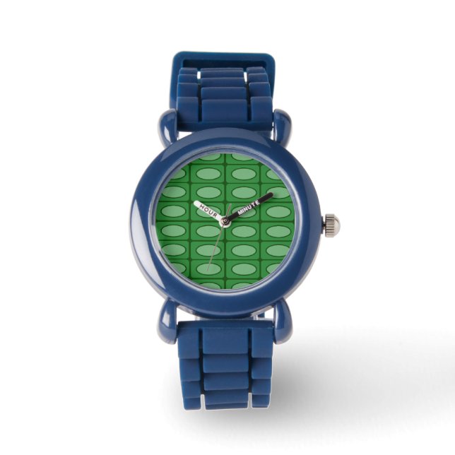 Green alligator skin pattern watch (Front)