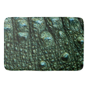 Green Alligator Skin Texture Bath Mat