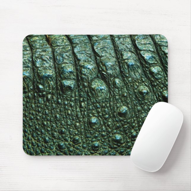 Green Alligator Skin Texture Mouse Mat (With Mouse)