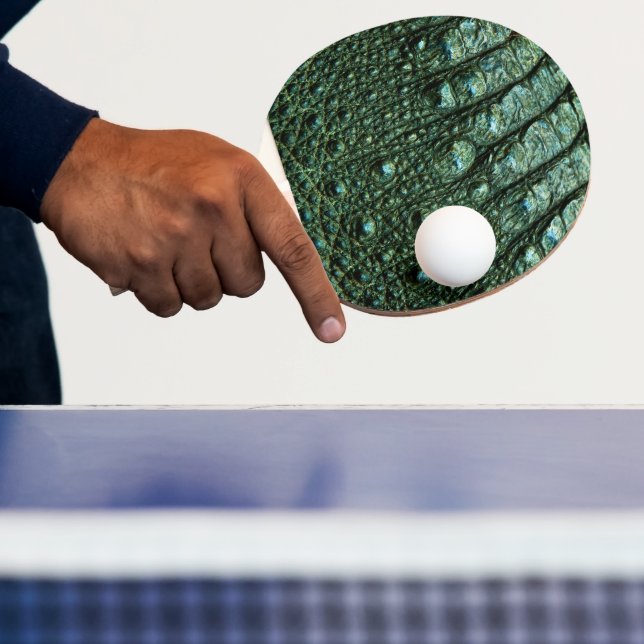 Green Alligator Skin Texture Ping Pong Paddle (Insitu)
