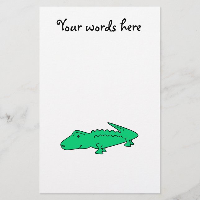 Green alligator stationery (Front)