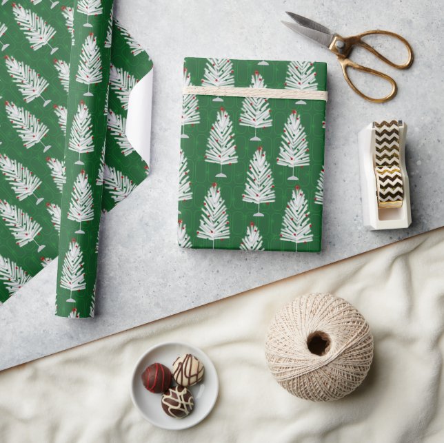 Green Aluminium Christmas Trees Wrapping Paper (Crafts)