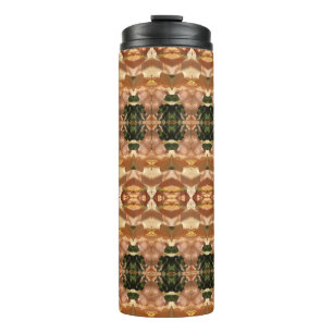 Green & Amber Ikat 9 Thermal Tumbler