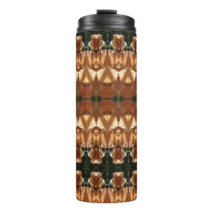 Green & Amber Ikat Thermal Tumbler