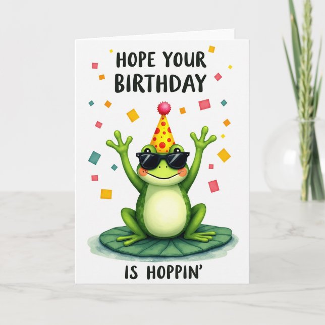 Green Amphibian Birthday Card (Front)