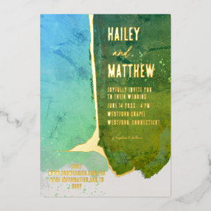 Green and Aqua blue Watercolor Wedding 