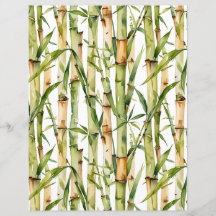 Green and Beige Bamboo Pattern