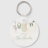 Green and Beige Delicate Watercolor Baby Shower