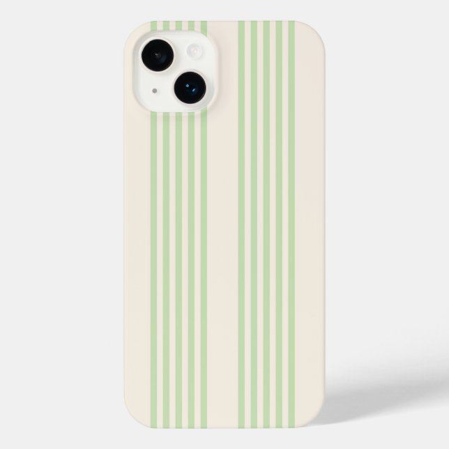 Green and beige five stripes iPhone 14 plus case (Back)