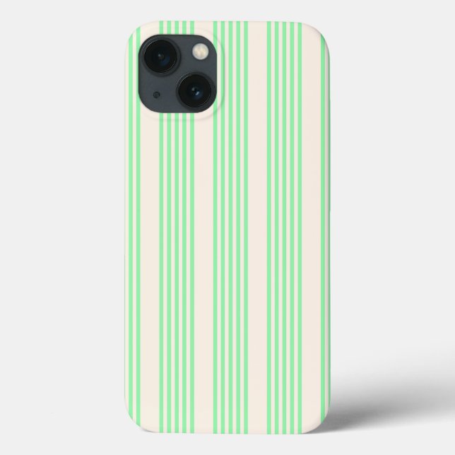 Green and beige five stripes pattern Case-Mate iPhone case (Back)