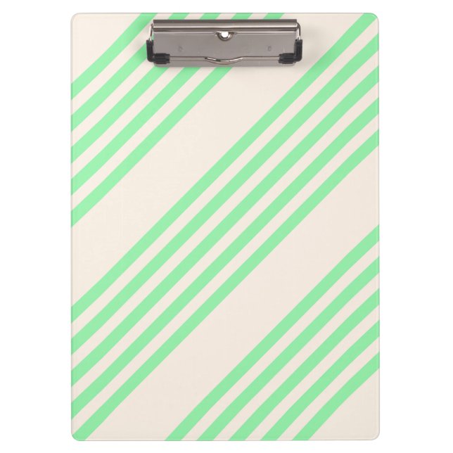 Green and beige five stripes pattern clipboard (Front)