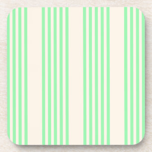 Green and beige five stripes pattern coaster