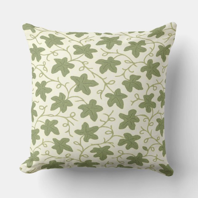 Green and Beige Throw Pillow (Front)