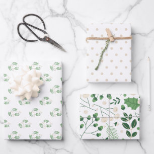 Green and Beige Wrapping Paper Elegant Christmas