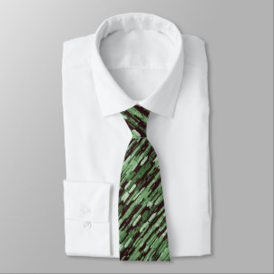 Green and Black Abstract Necktie