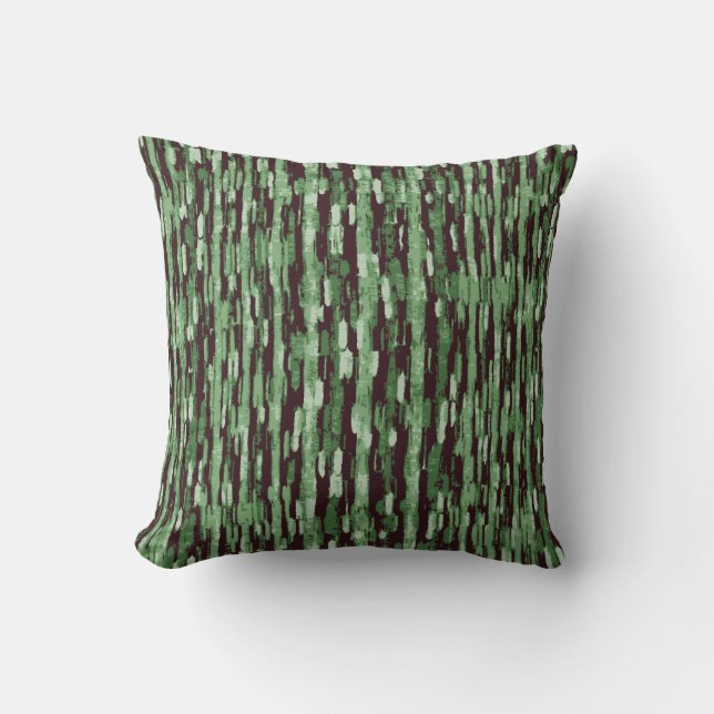 Green and Black Abstract pattern on a Pillow (Front)