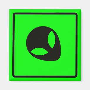 Green and Black Alien XING Zone Magnet