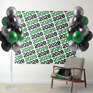 Green and Black ANY Class Year Graduation Backdrop Tapestry