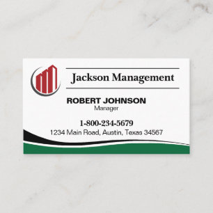 Green and Black Business Company Card with Logo