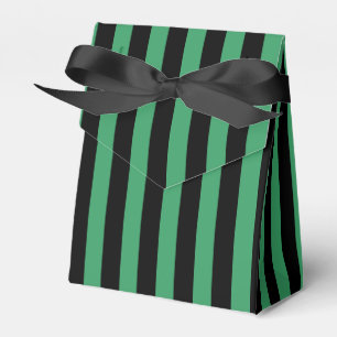 Green and black candy stripes favour box