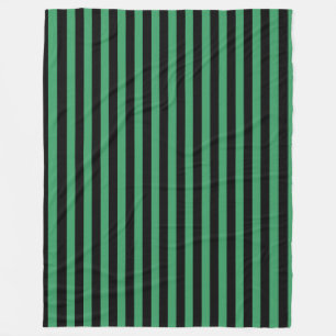 Green and black candy stripes fleece blanket