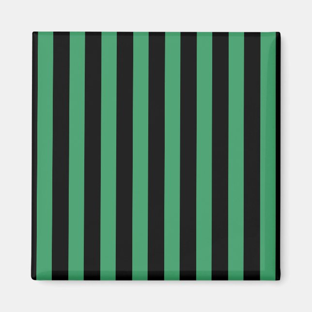 Green and black candy stripes magnet (Front)