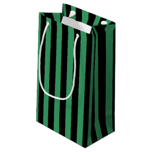 Green and black candy stripes small gift bag