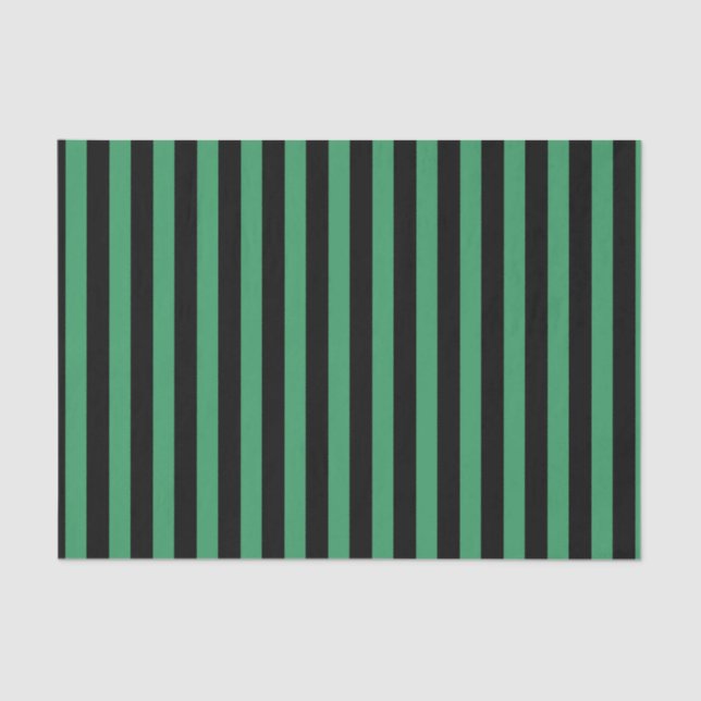 Green and black candy stripes tissue paper (Front)