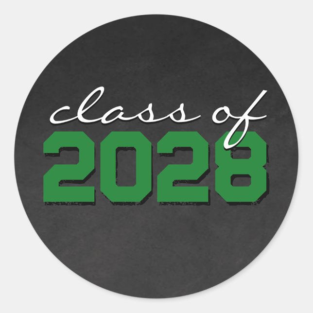 Green and Black Chalkboard Graduation Stickers (Matching Envelopes, Return Address Labels & Envelope Seals)