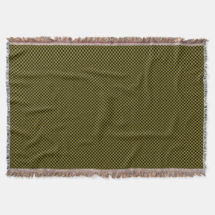 Green and Black Chequered Throw Blanket