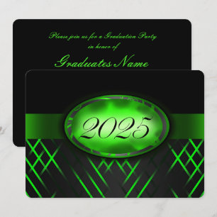 Green and Black Class of 2025 Party Invitation