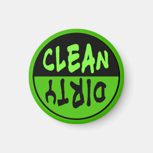 Green and Black Clean Dirty Magnet for Dishwasher