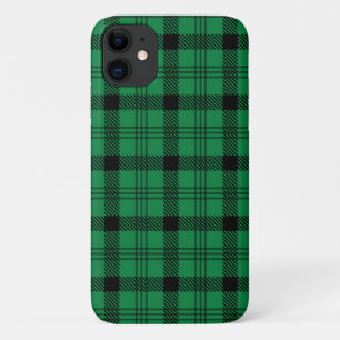 Green and Black Cosy Plaids iPhone 11 Case
