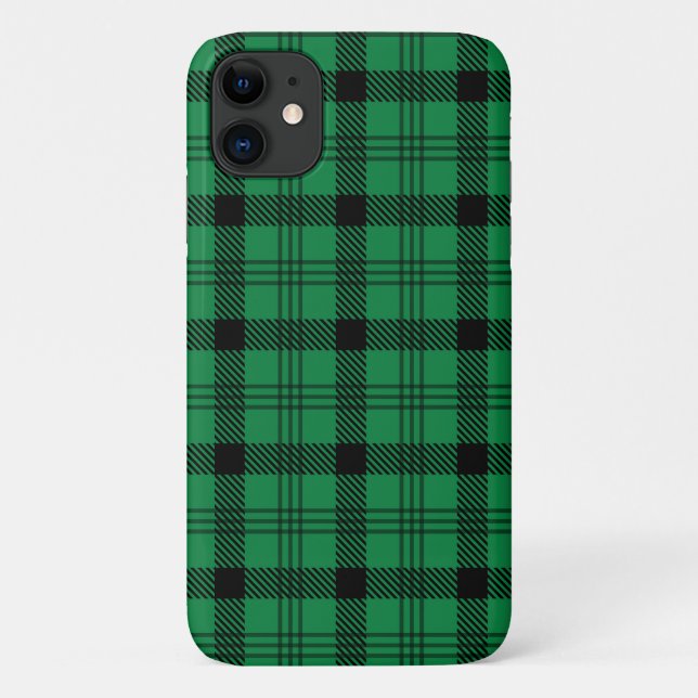 Green and Black Cosy Plaids Case-Mate iPhone Case (Back)