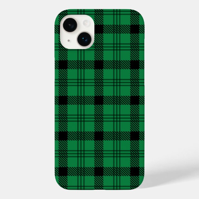 Green and Black Cosy Plaids Case-Mate iPhone Case (Back)