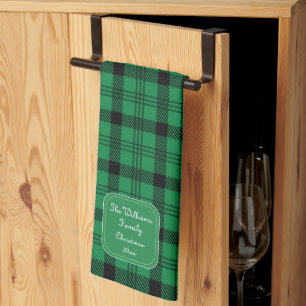Green and Black - Cosy Plaids Tea Towel