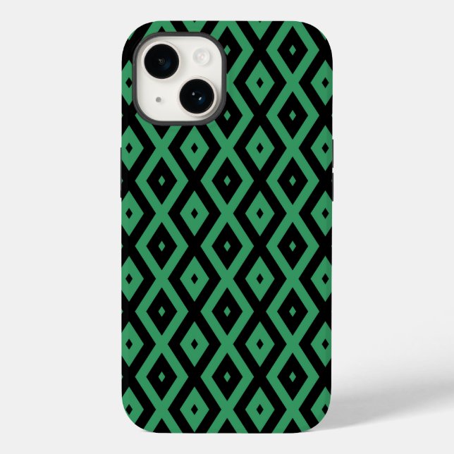 Green and black diamond pattern Case-Mate iPhone case (Back)
