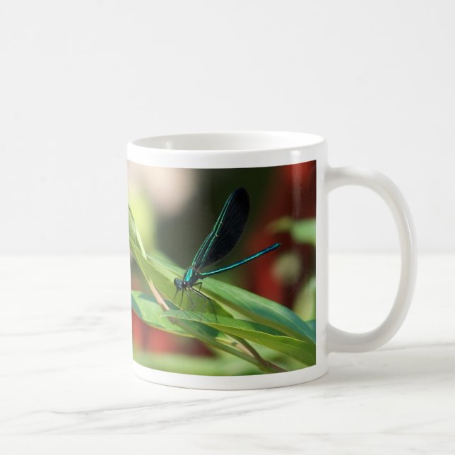 Green and Black Dragonfly Mug (Right)