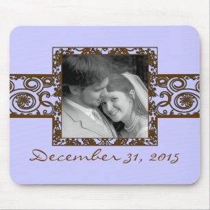 Green and Black Floral Swirls Mouse Mat