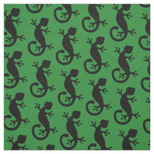 Green and Black Gecko Lizard Fabric