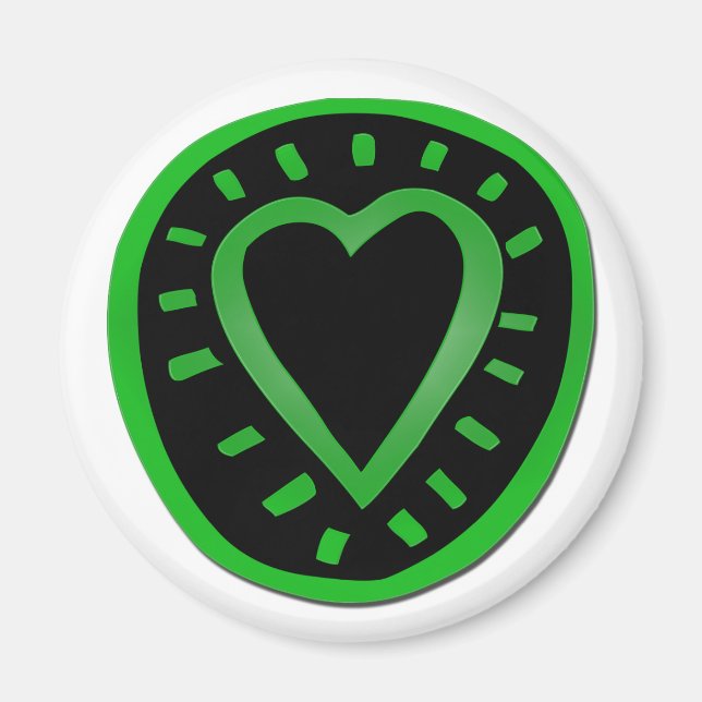Green and black Heart -1- Magnet (Front)