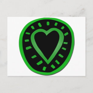 Green and black Heart 1 Postcard