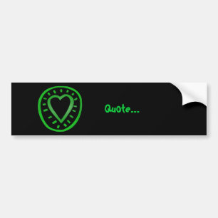 Green and black Heart -2- Bumper Sticker