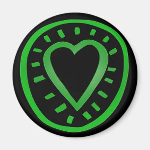 Green and black Heart -2- Magnet