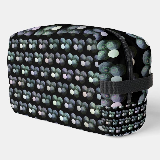 Green And Black Lawn Bowls Pattern, Dopp Kit (Left Corner)