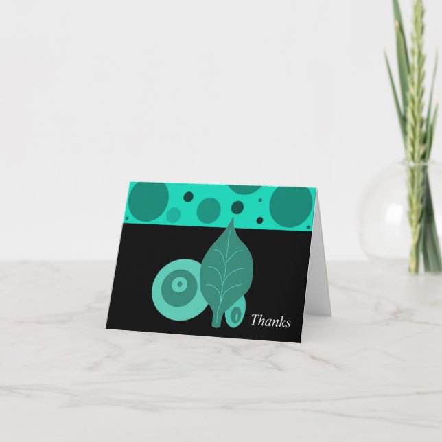 Green and Black Leaf Thank You (Front)