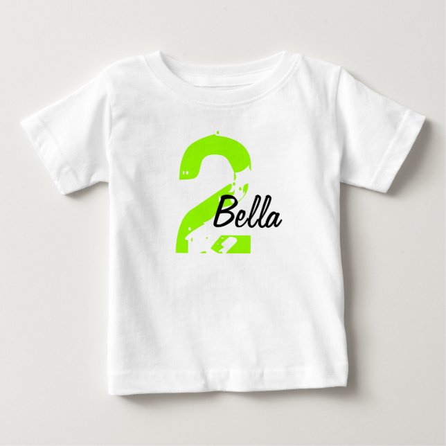 Green and Black Name and Age Tshirt (Front)