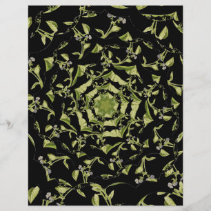 Green and black nature fractal Scrapbook paper