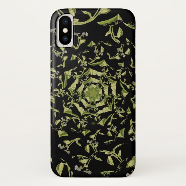 Green and black nature hypnosis fractal Case-Mate iPhone case (Back)